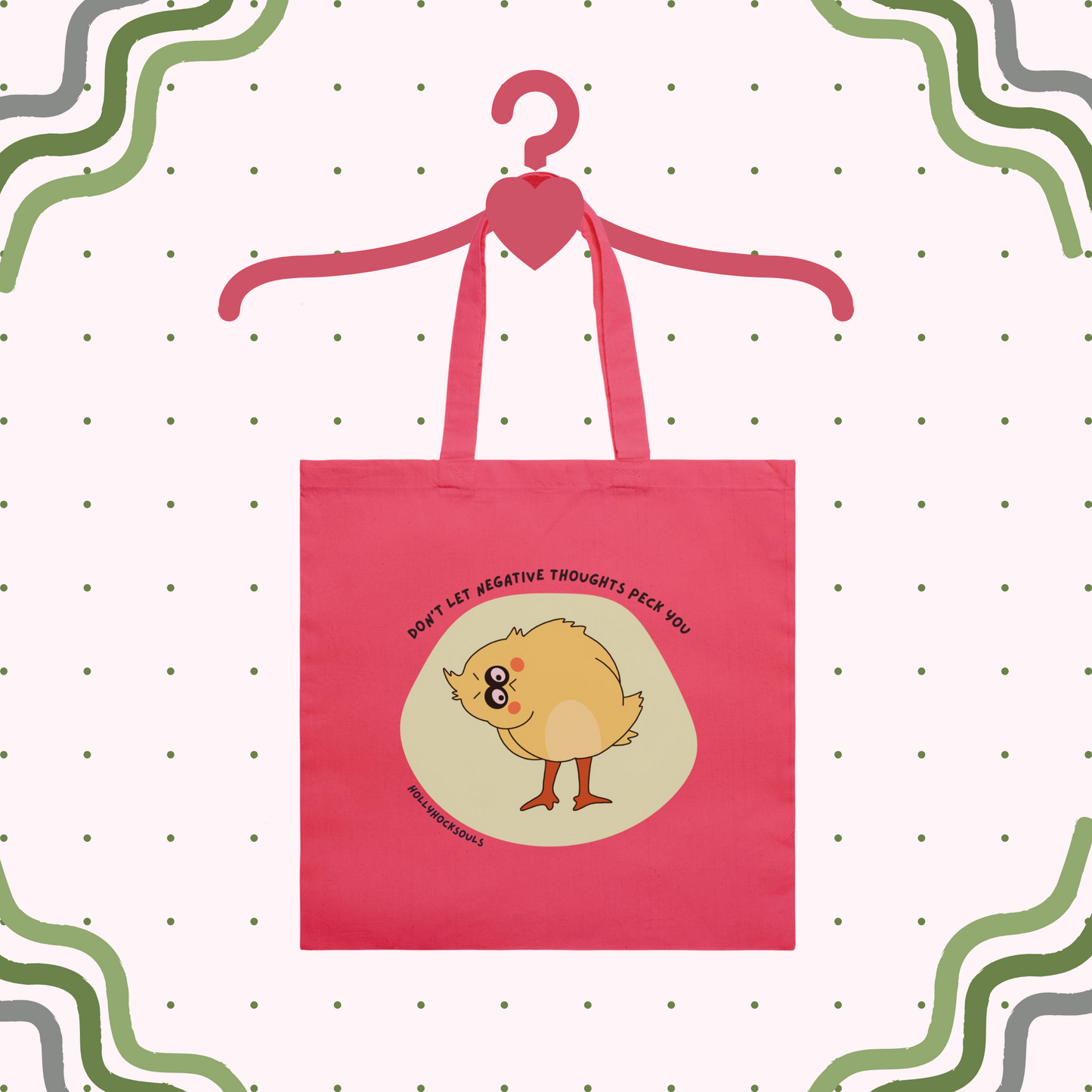 Tote Bag Lightweight_funny chicken_Dont let negative thoughts peck you