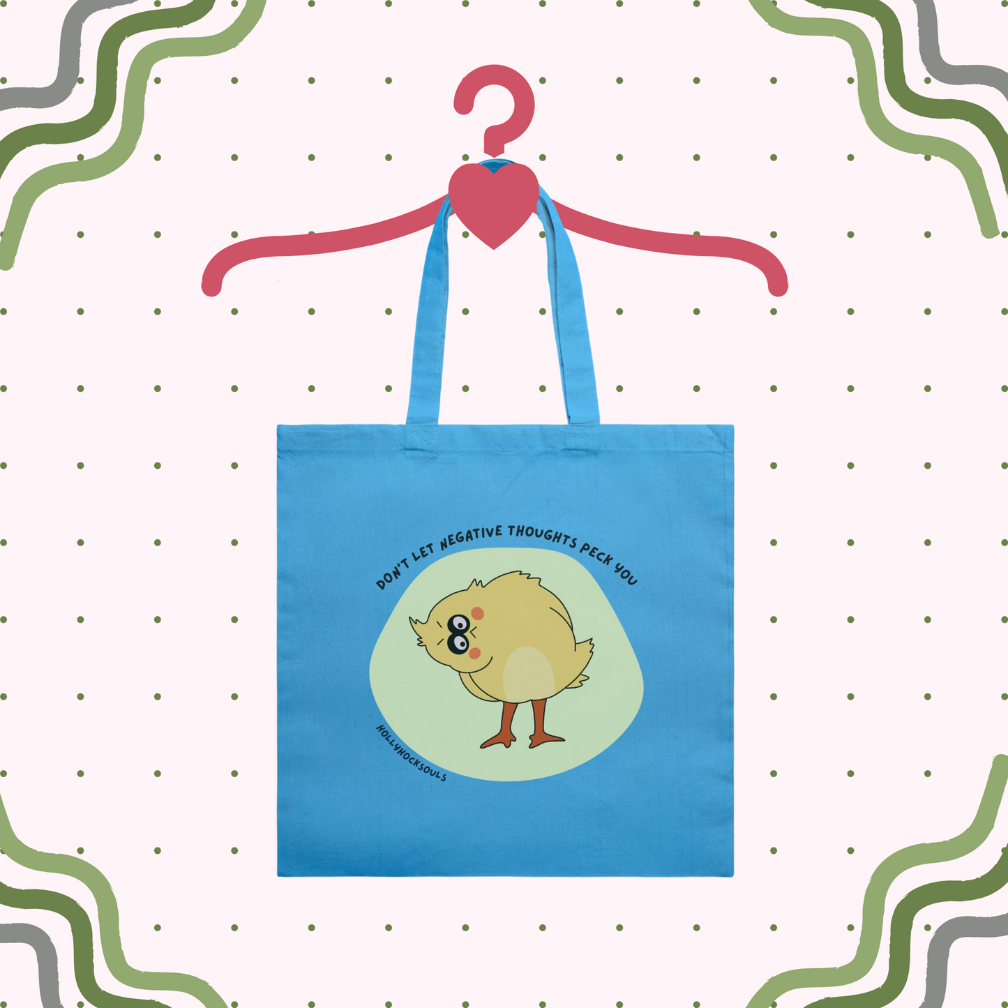 Tote Bag Lightweight_funny chicken_Dont let negative thoughts peck you