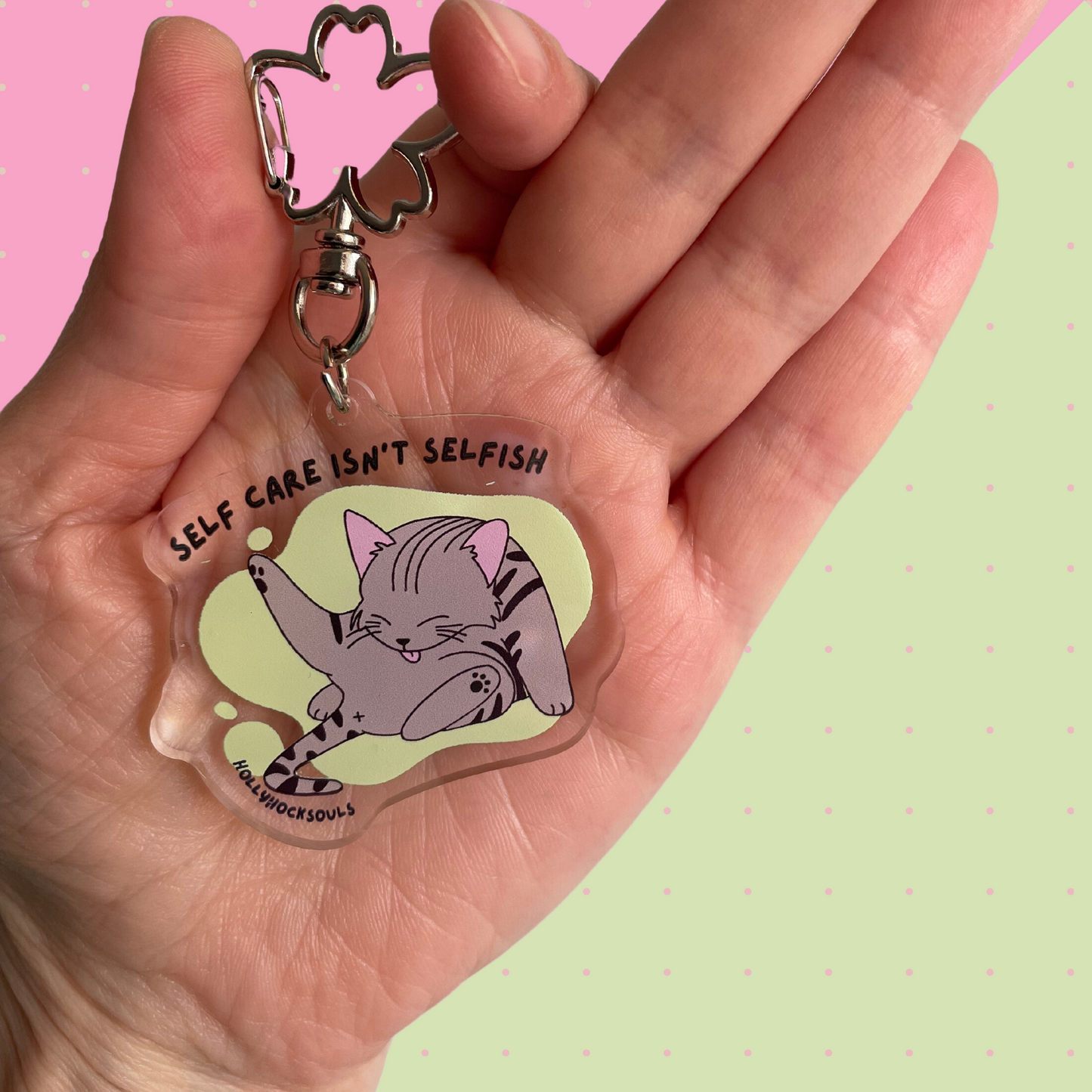 Mental health acrylic keychain kawaii_self care isn't selfish