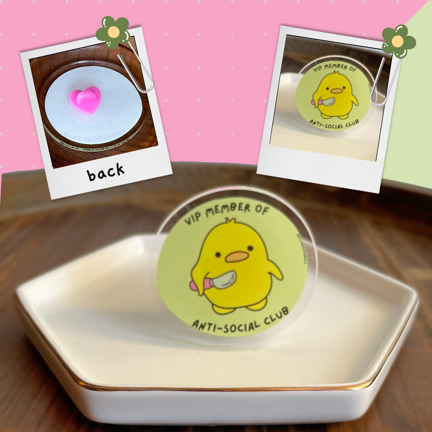 Mental health acrylic pin button kawaii_anti social