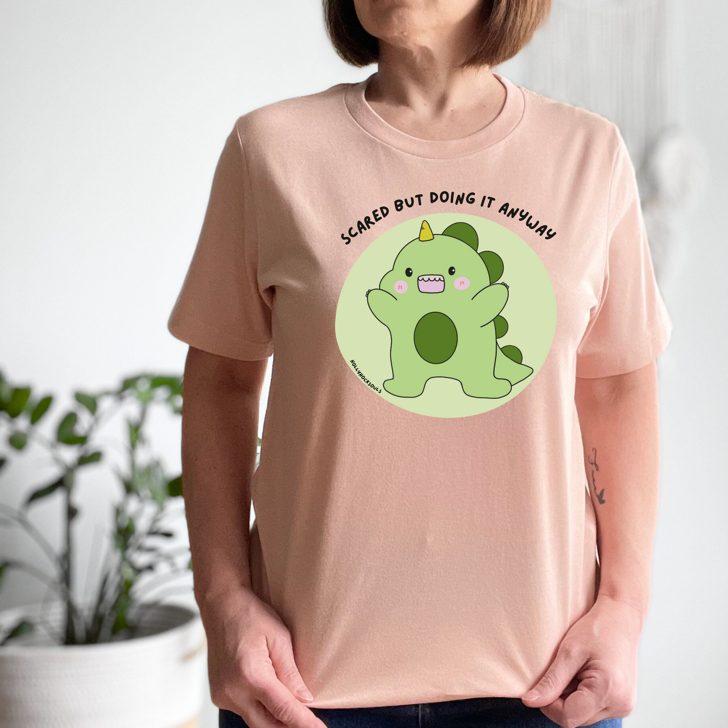 Scared but doing it anyway dino Tshirt