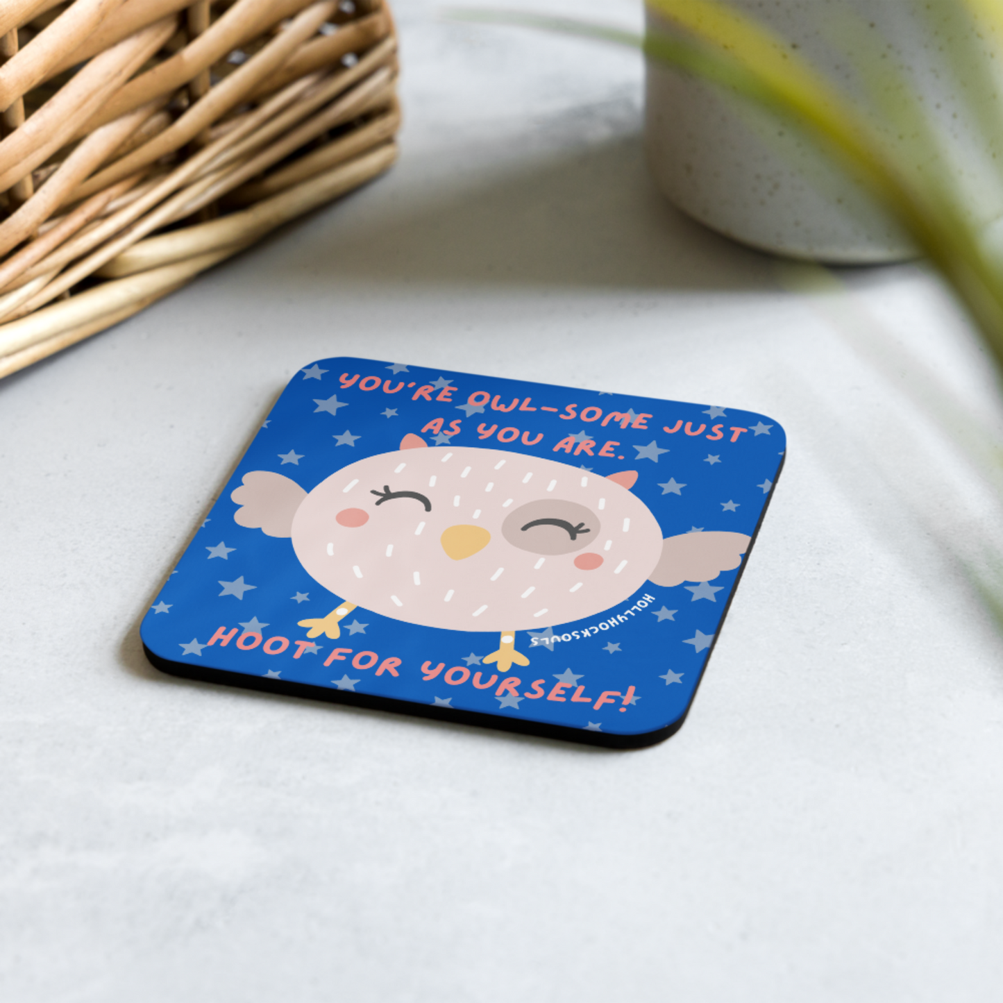 Ceramic mug and coaster_Cute Owl