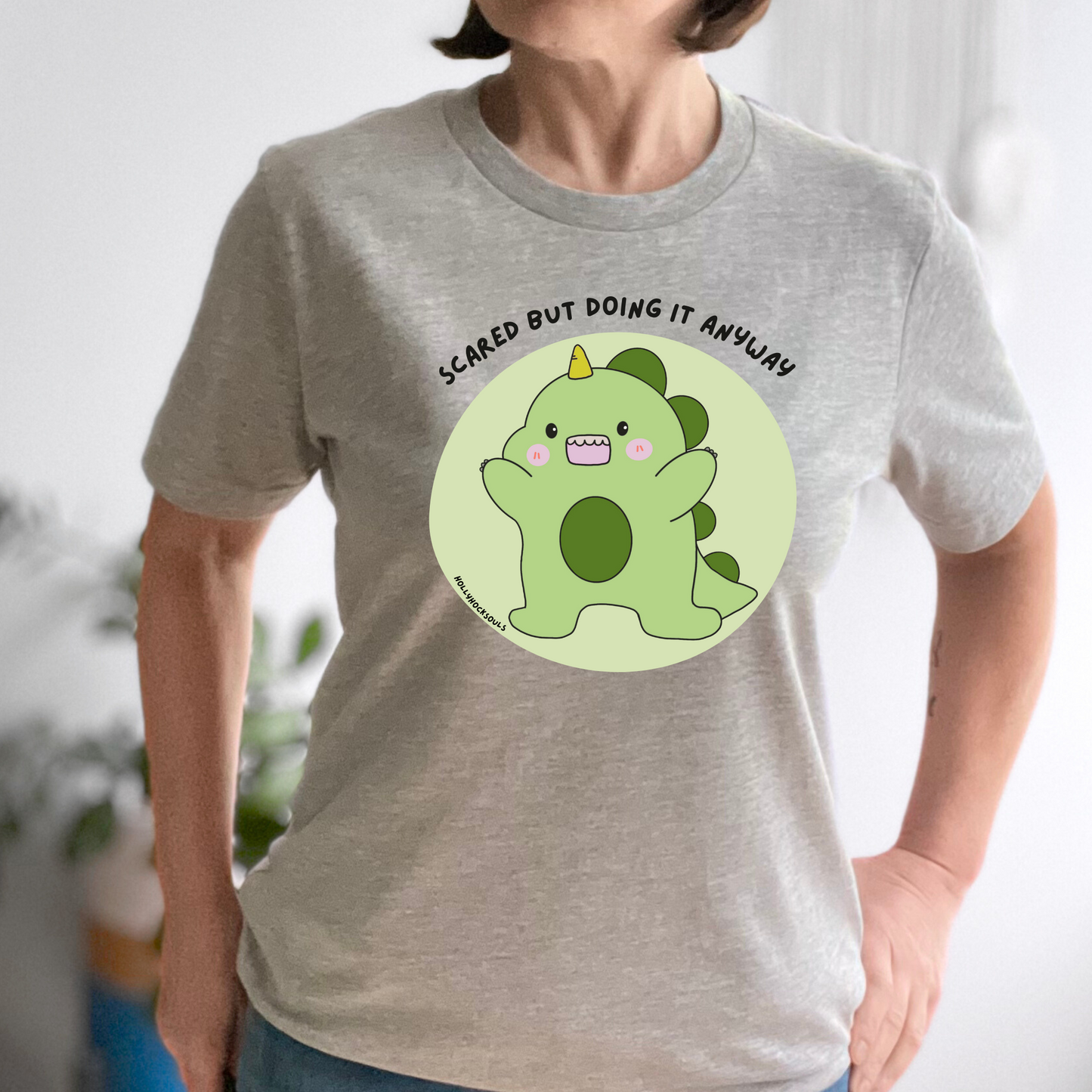 Scared but doing it anyway dino Tshirt