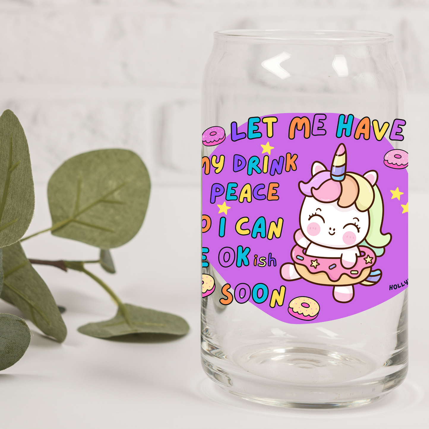 Let me have my coffee to be OK ish later_16oz glass tumbler