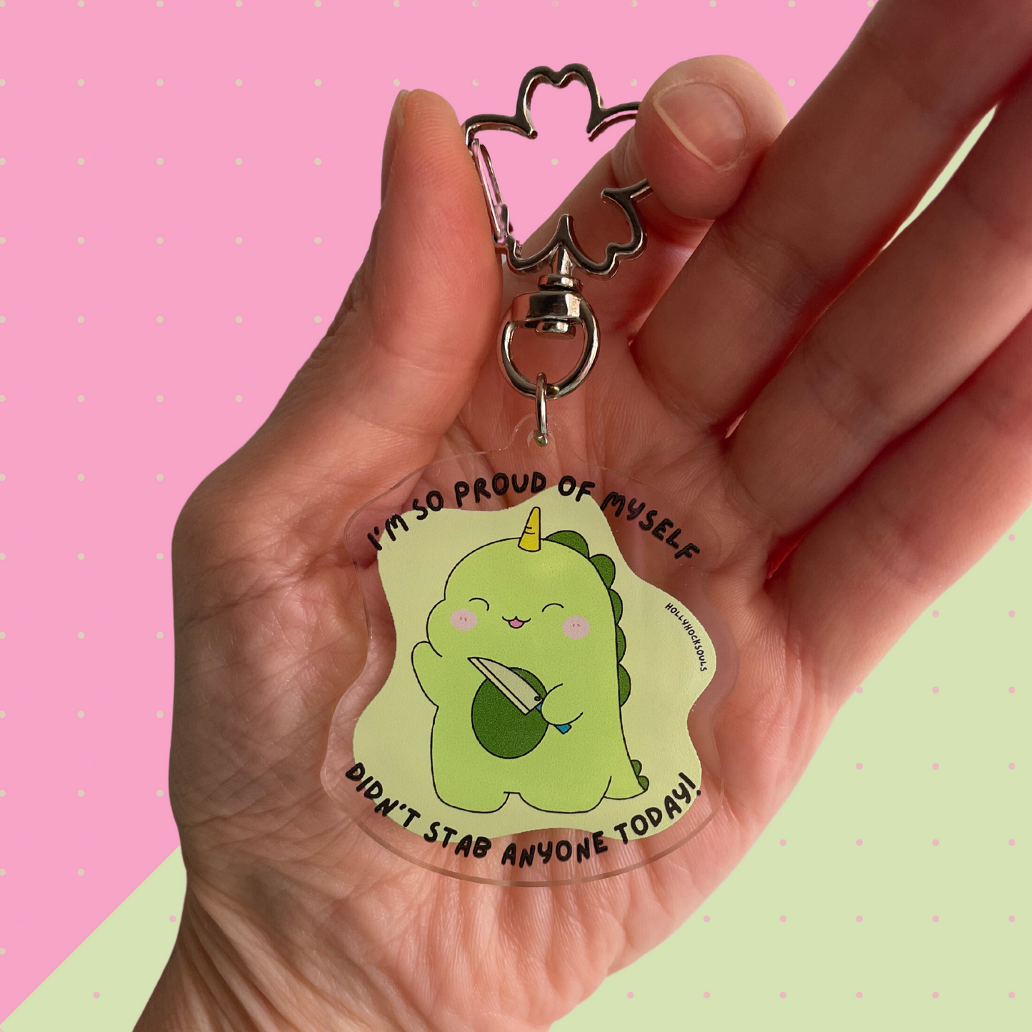 Mental health acrylic keychain kawaii_I am proud of myself