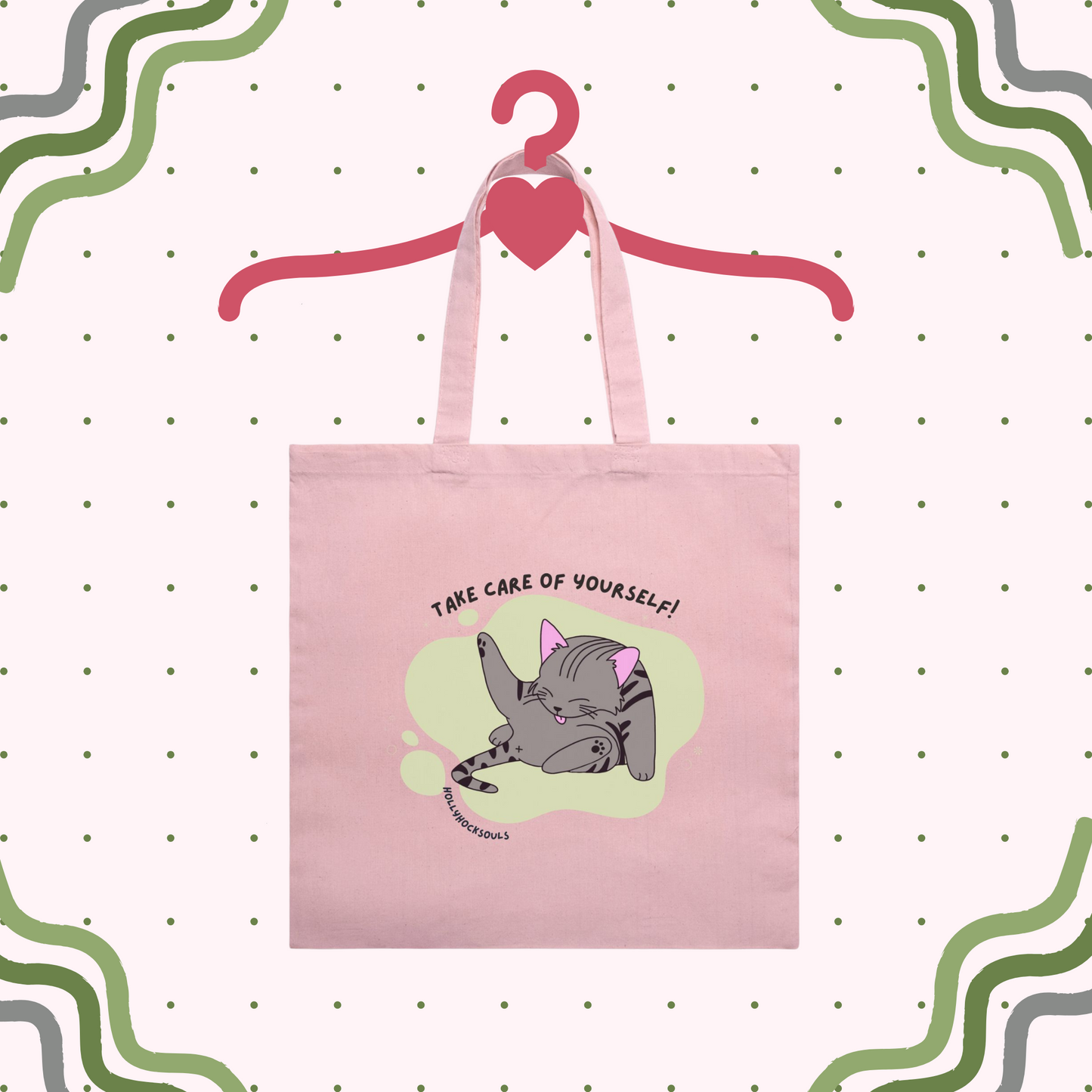 Tote Bag Lightweight_Funny cat_self care is important