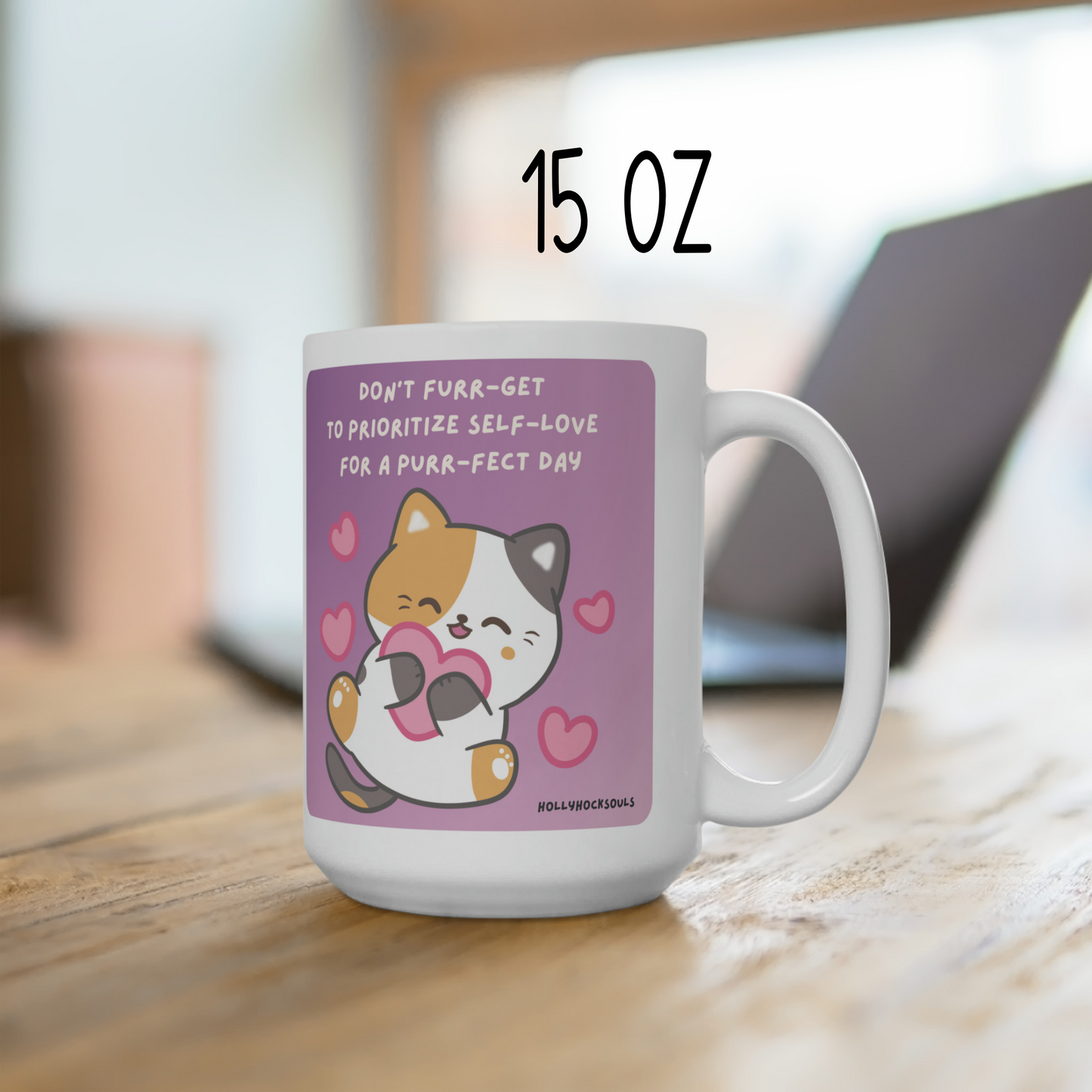 Ceramic mug and coaster_Motivational cat