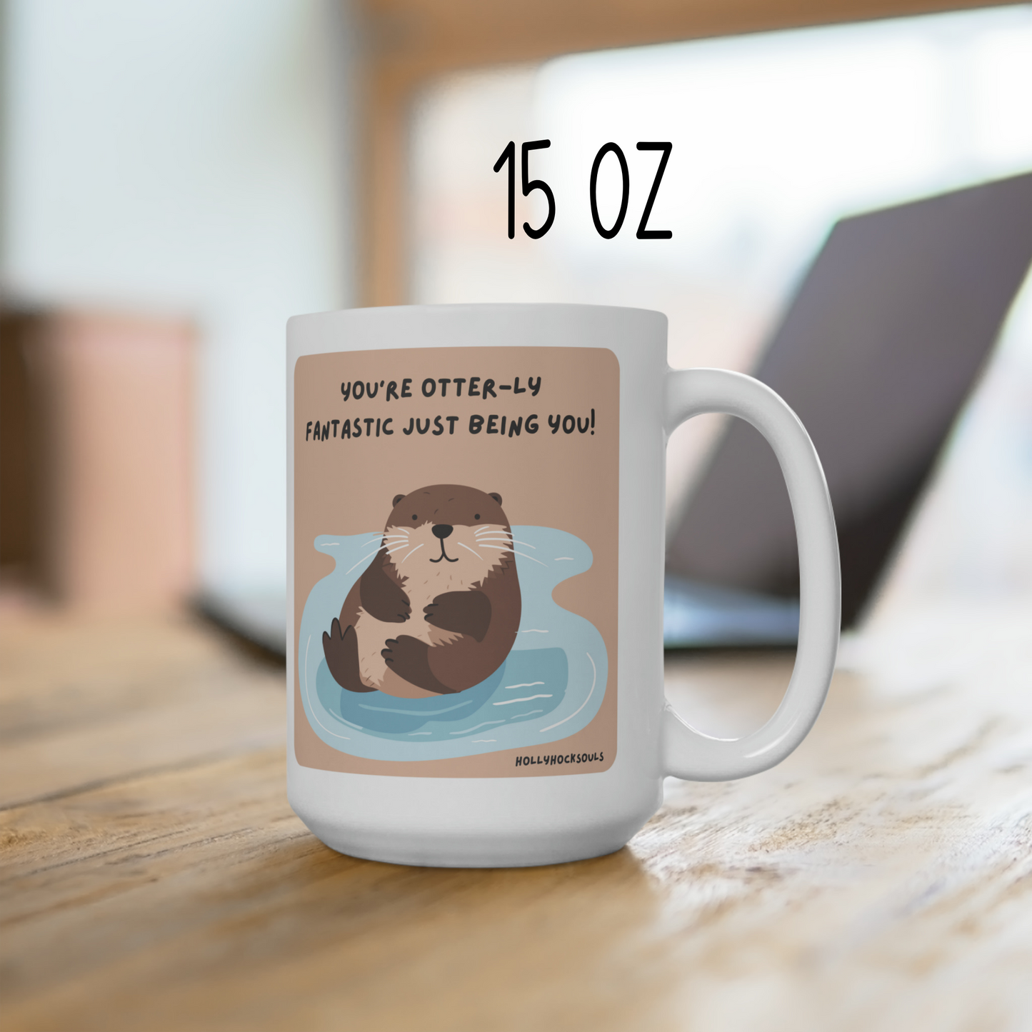 Ceramic mug and coaster_Cute Otter