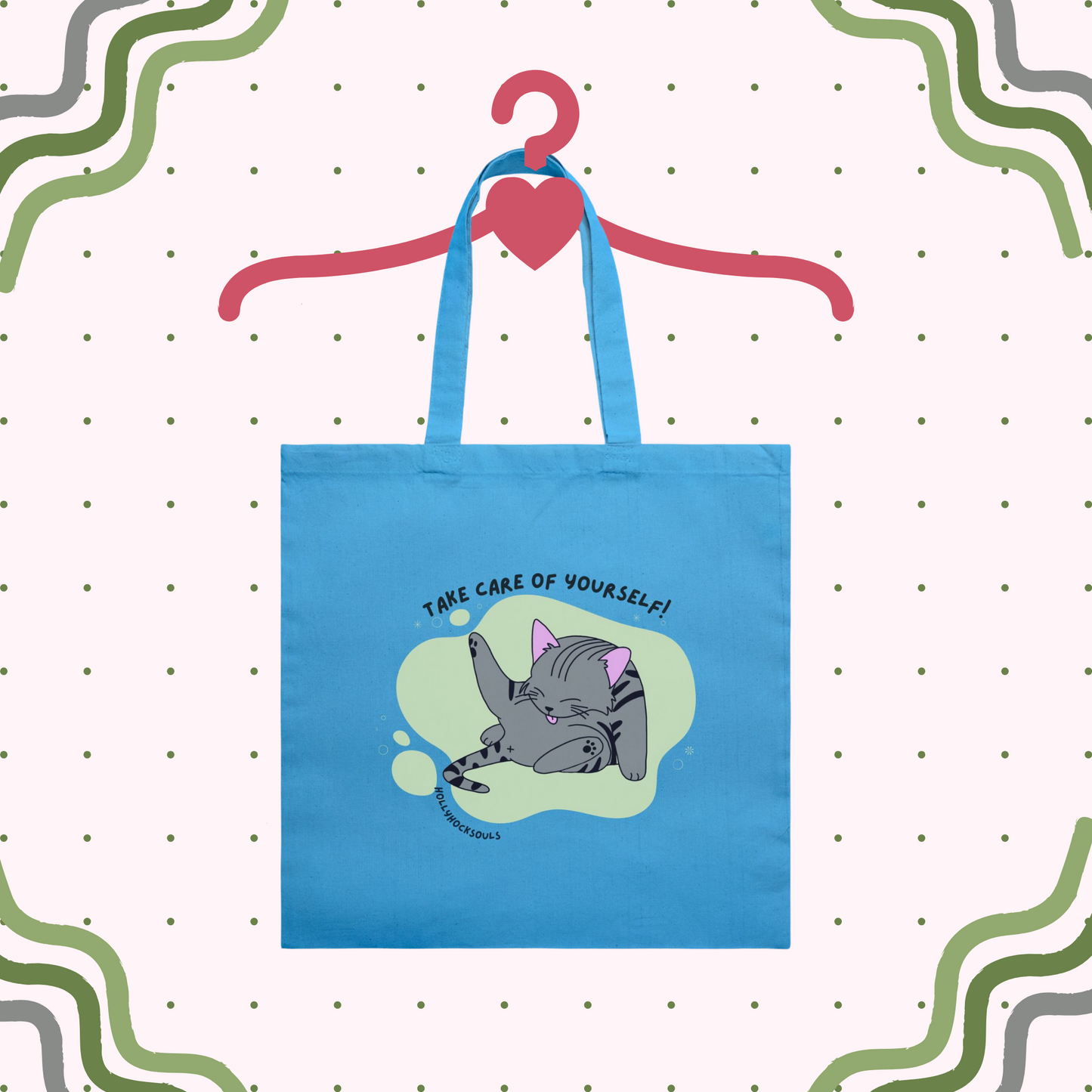 Tote Bag Lightweight_Funny cat_self care is important