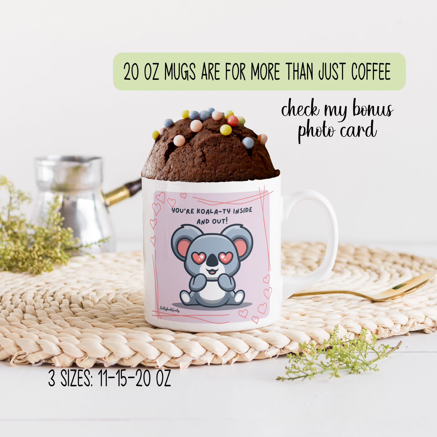 Ceramic mug and coaster_Cute Koala