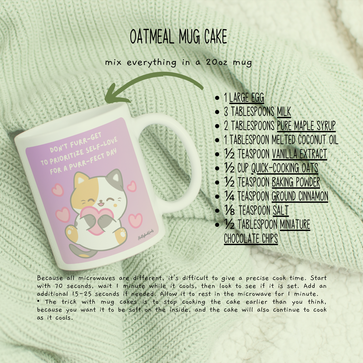 Ceramic mug and coaster_Motivational cat