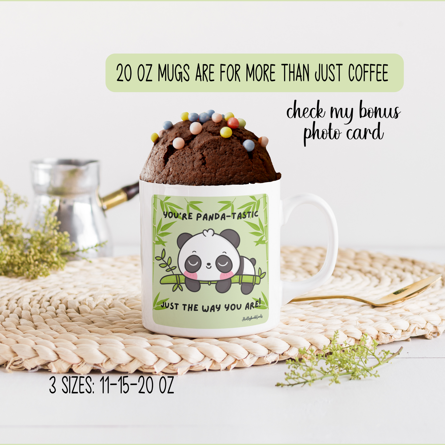 Ceramic mug and coaster_Cute Panda