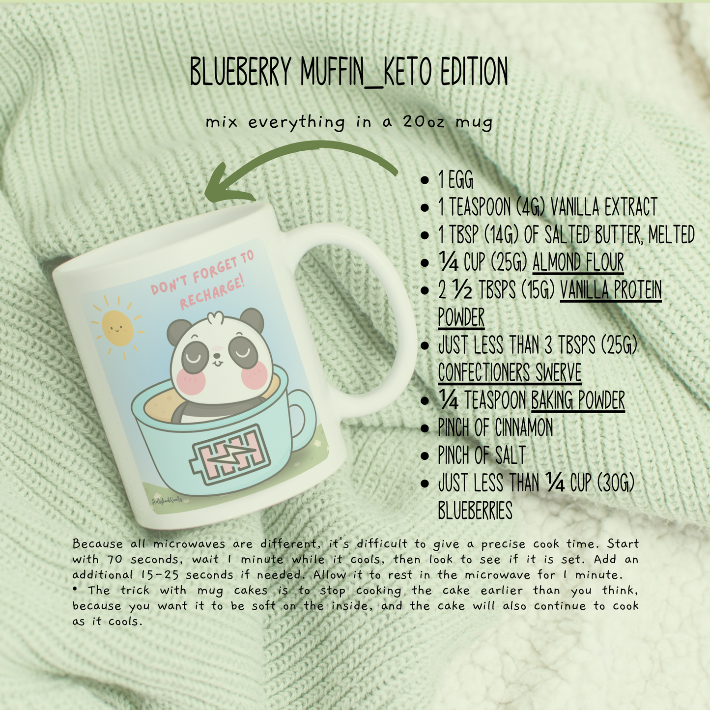 Ceramic mug and coaster_Cute Panda_Dont forget to Recharge