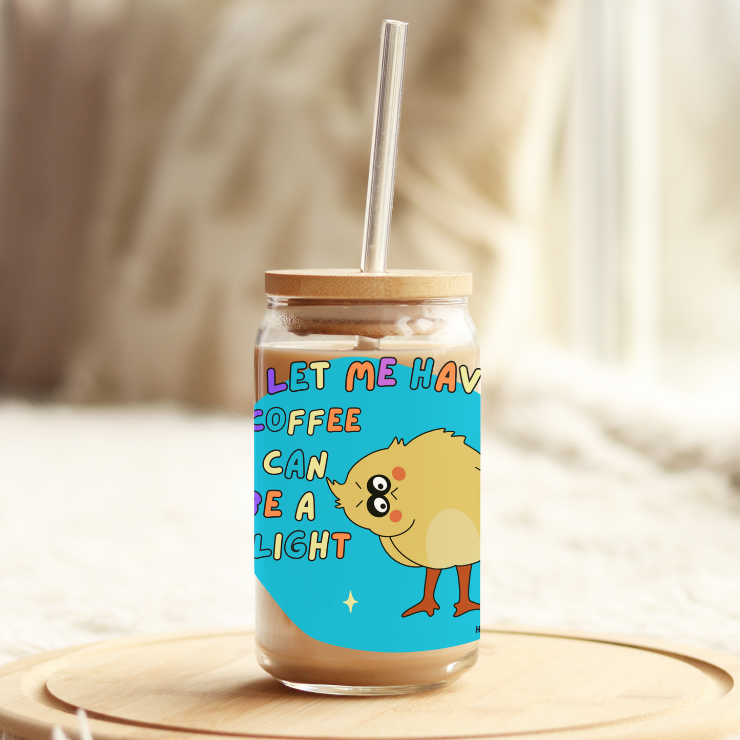 Let me have my coffee so I can be a F** delight_16oz glass tumbler