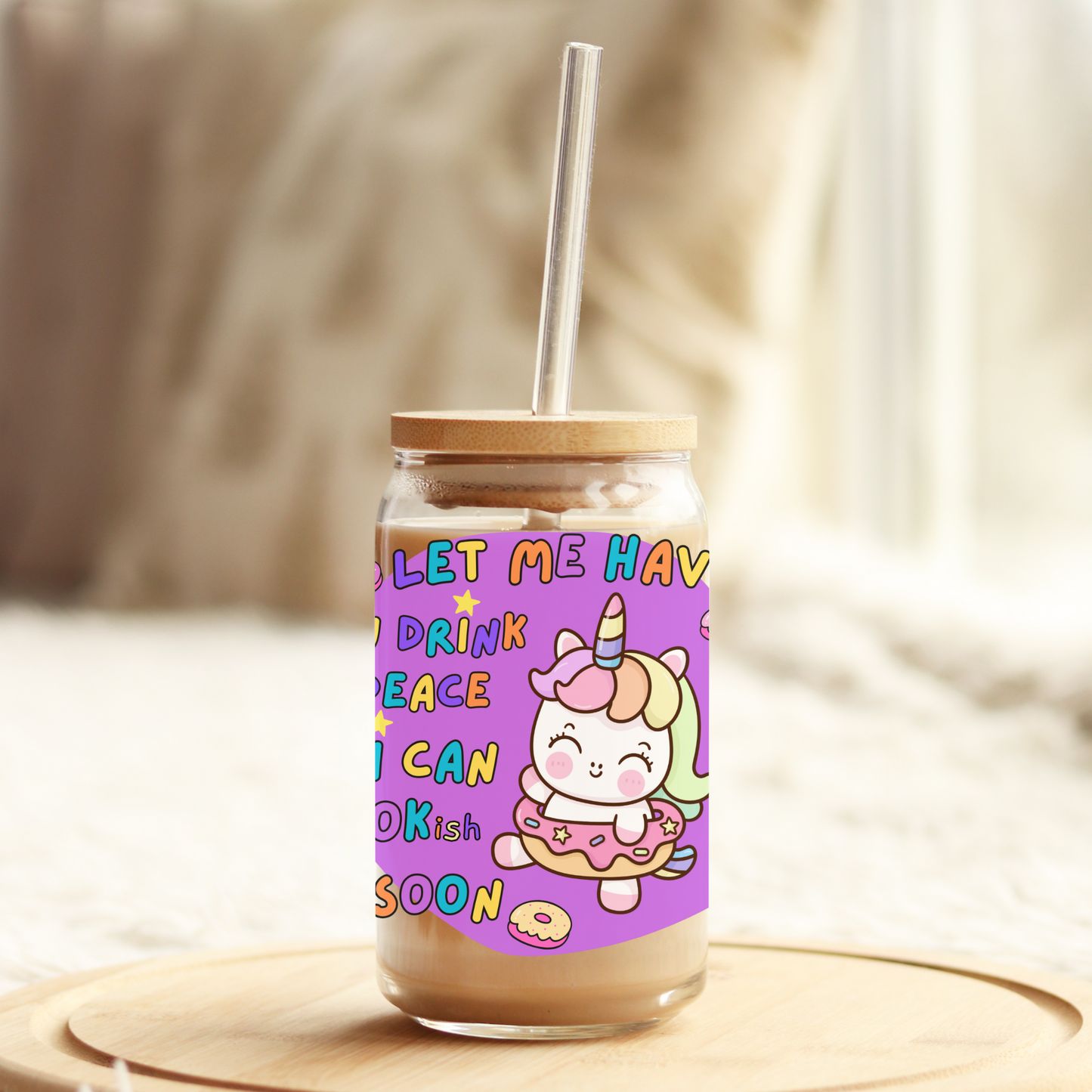 Let me have my coffee to be OK ish later_16oz glass tumbler