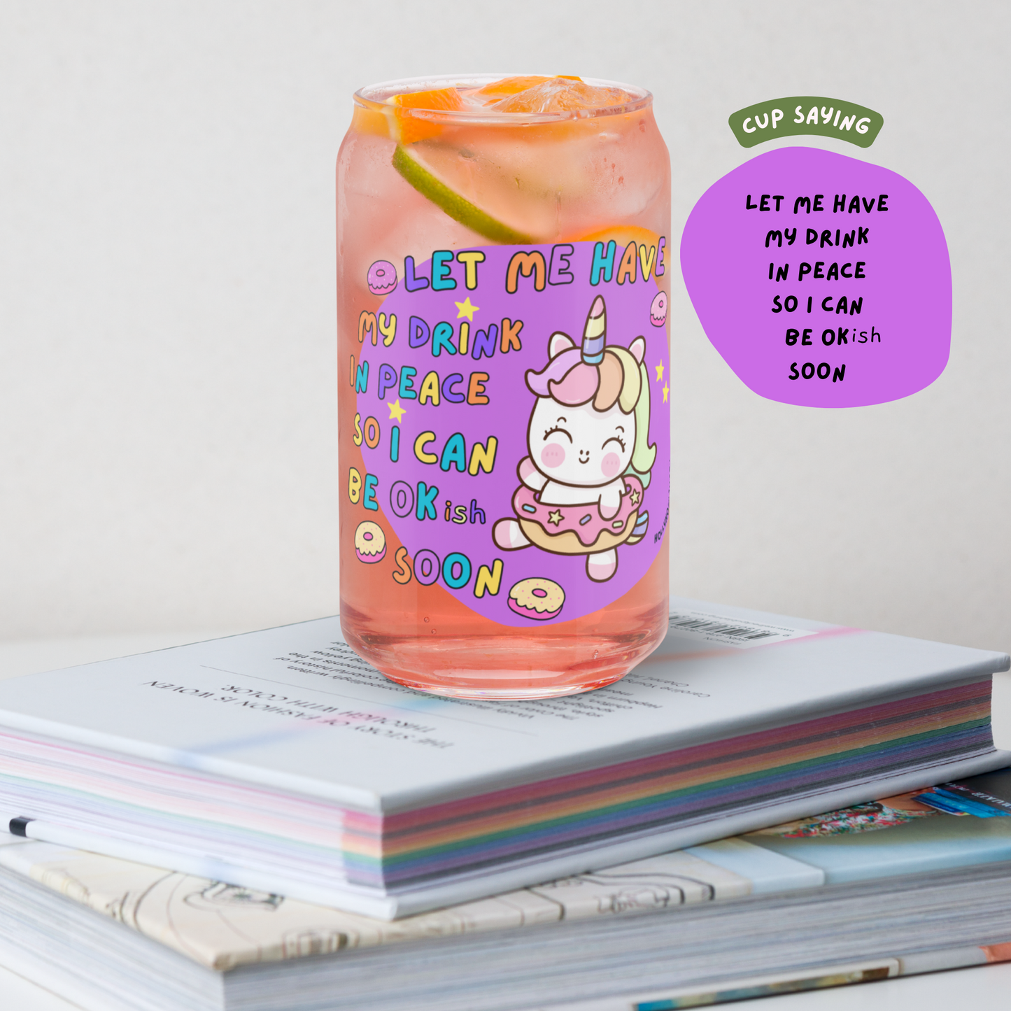 Let me have my coffee to be OK ish later_16oz glass tumbler