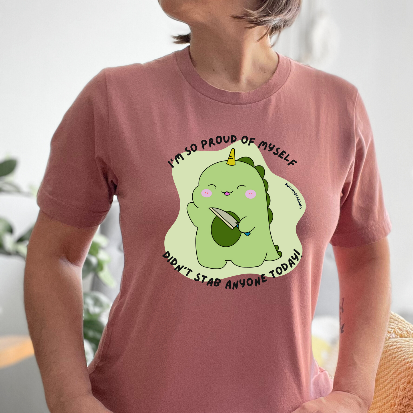 Proud of myself_humorous dino Tshirt