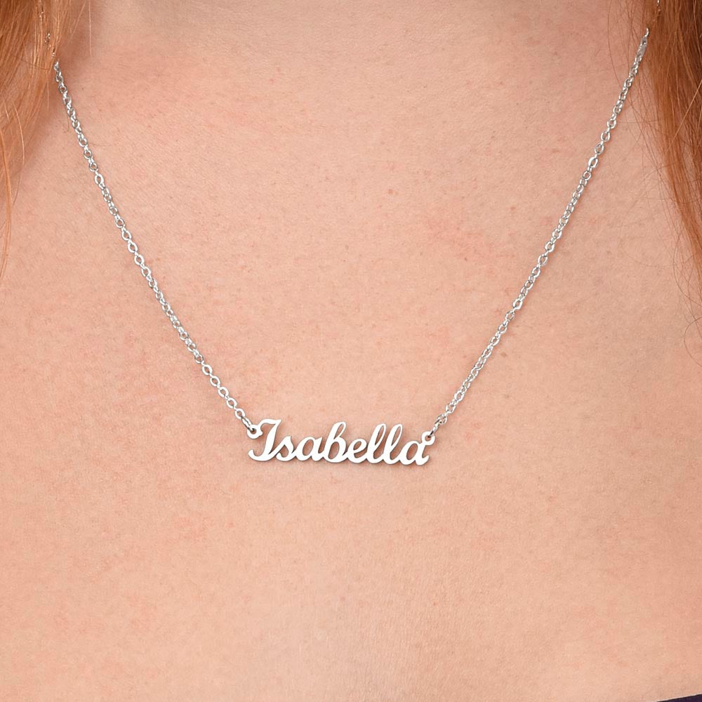 Personalized name necklace to empower positivity