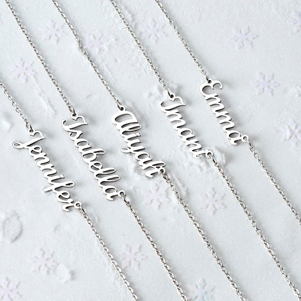 Personalized name necklace to empower positivity