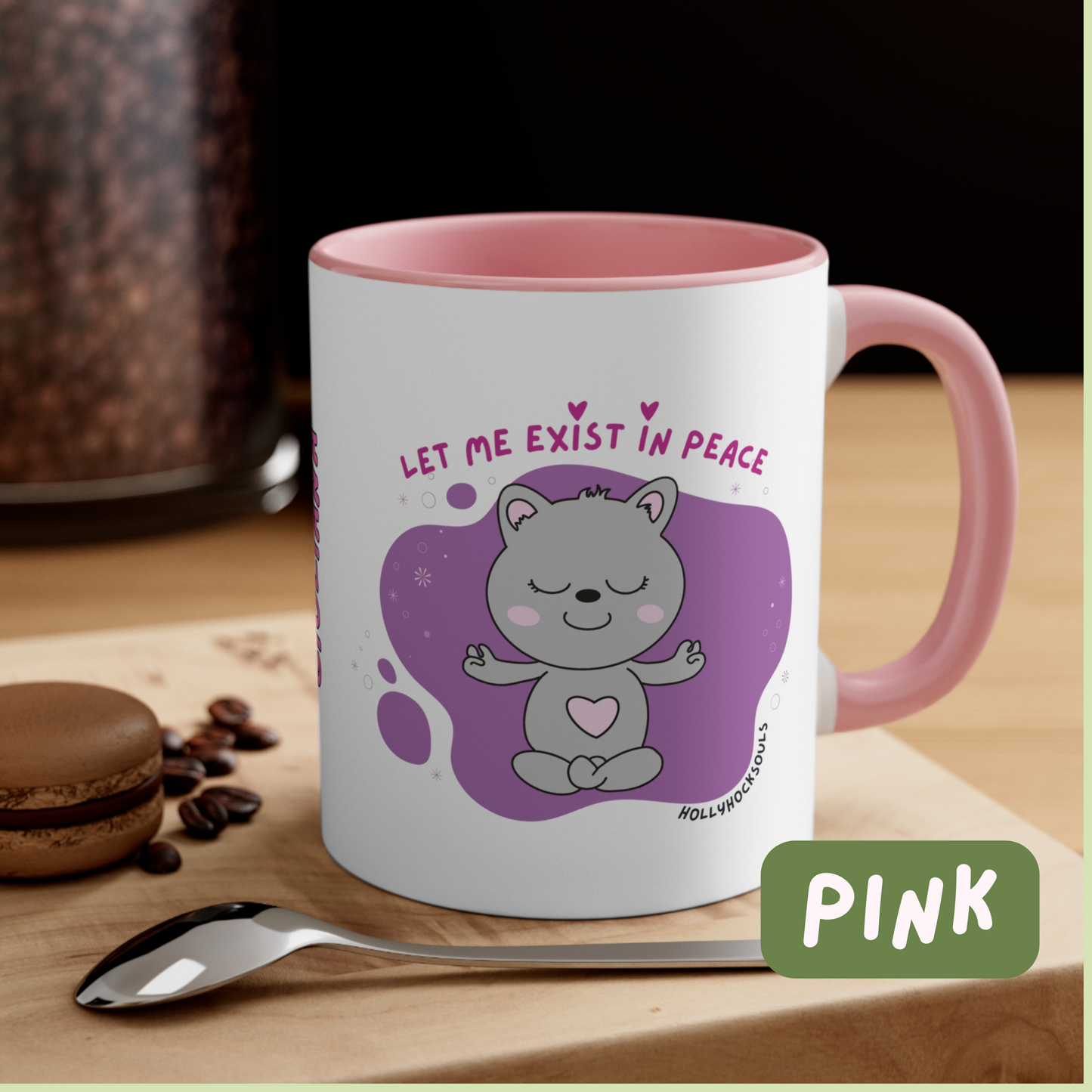 Funny cat mug, let me exist in peace